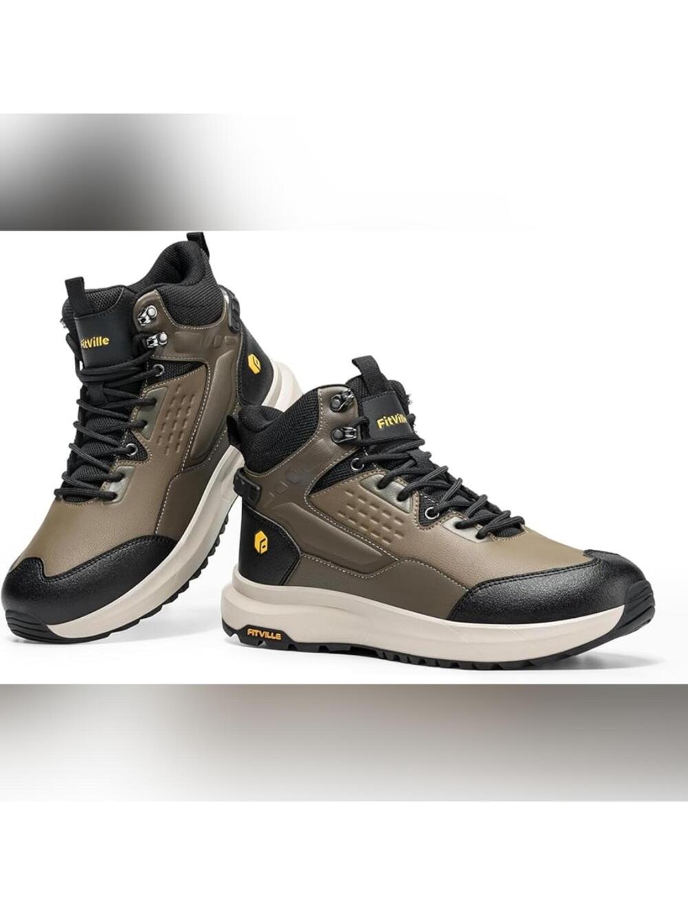 NIB FitVille Wide Mens Orthopedic Wide Shock Absorbing Hiking Boots, 15W